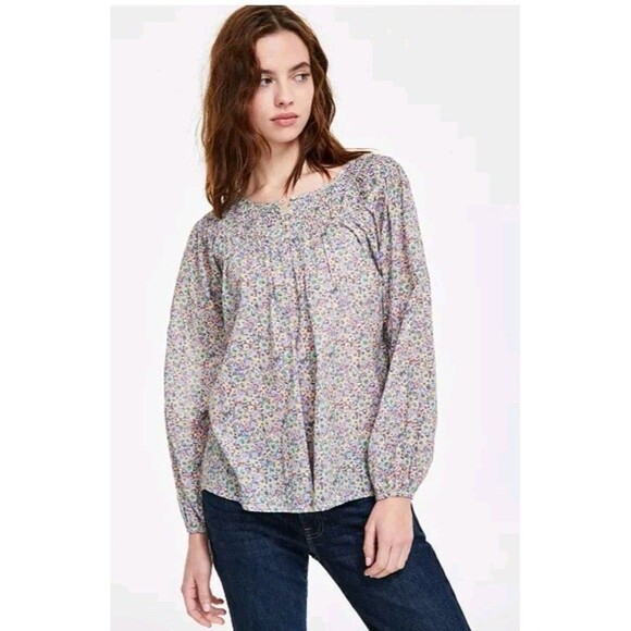 Lucky Brand Tops - Lucky Brand Women's Smocked Long-Sleeve Blouse Medium